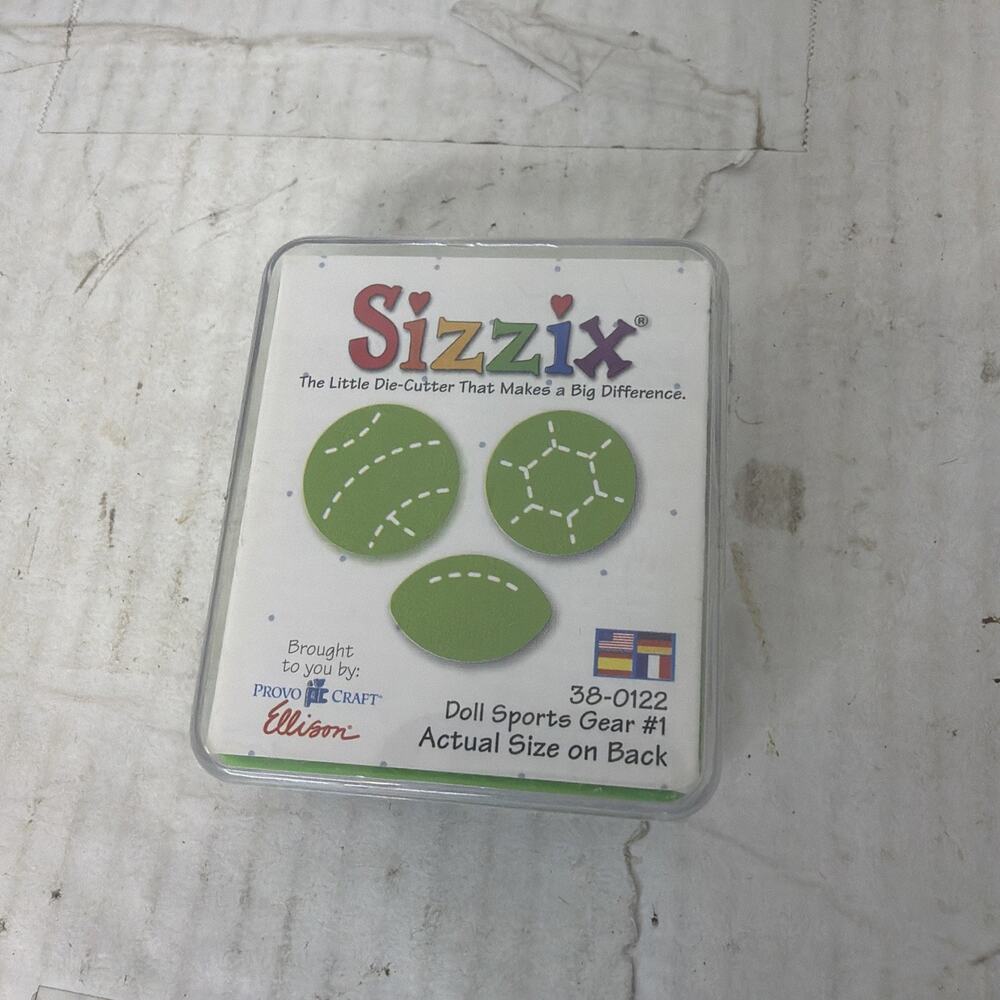 Sizzix Original Small Green Sports Balls #38-0122 Scrapbooking Crafts Sealed